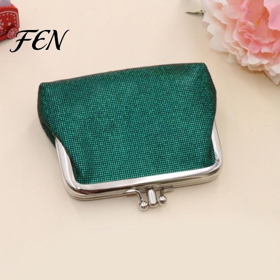 Easy Access Coin Purse Vintage Glitter Mini Purse, Portable Kiss Lock Closure Change Small Pouch Pouch, Double-layer Wallet for Cards, Jewelry, Cash,
