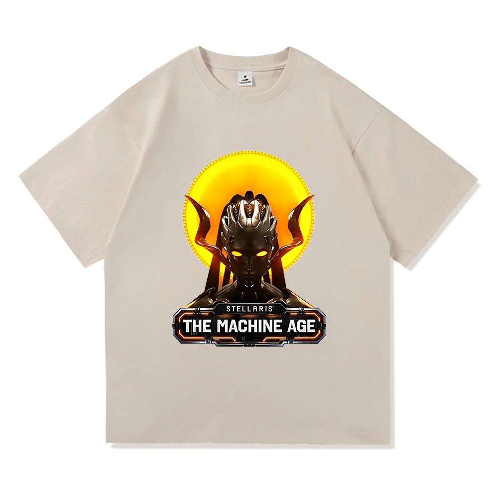 Stellaris The Machine Age Cetana Logo Tshirt Short Sleeve Cotton Soft Tshirts Unisex Unisex Clothing Summer Casual Graphic Merch