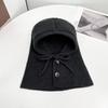 Knitted Balaclava Hat Scarf Integrated Women's Autumn and Winter Little Red Riding Hood Warm Ear Protector Wool Hat