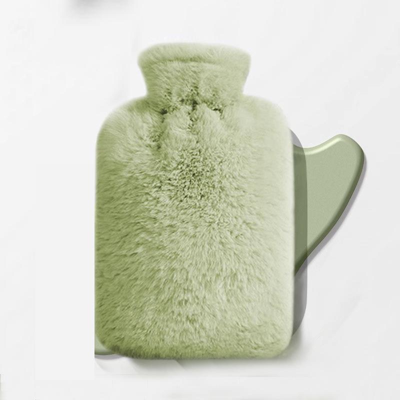 Large Portable Explosion-Proof Hot Water Bottle with Thickened Hand Warmer and Imitation Rabbit Fur