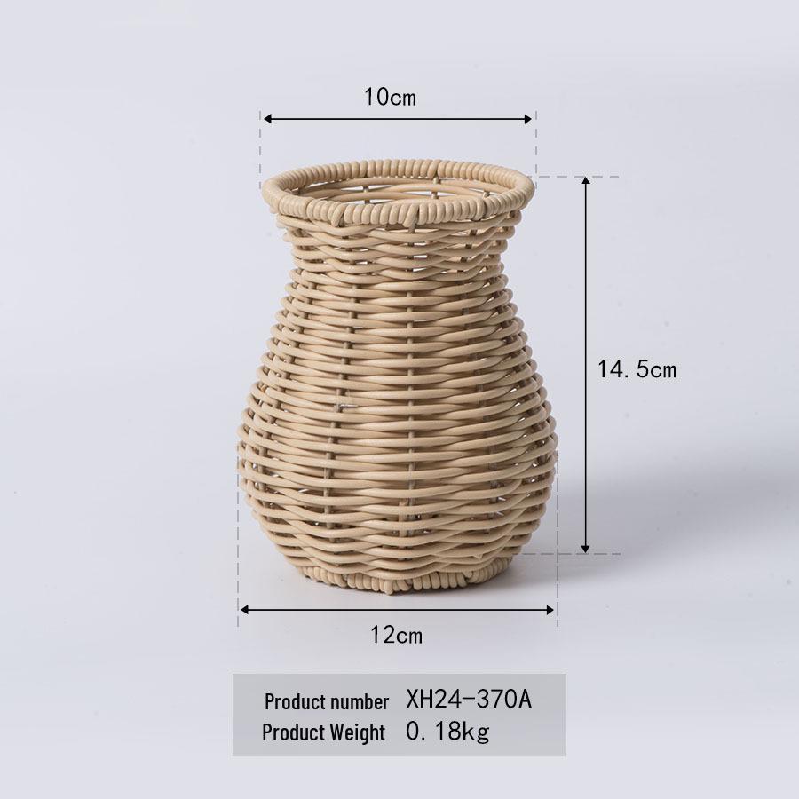 Handmade Woven Rattan Vase - Indoor Decorative Piece for Dry Flower Arrangements