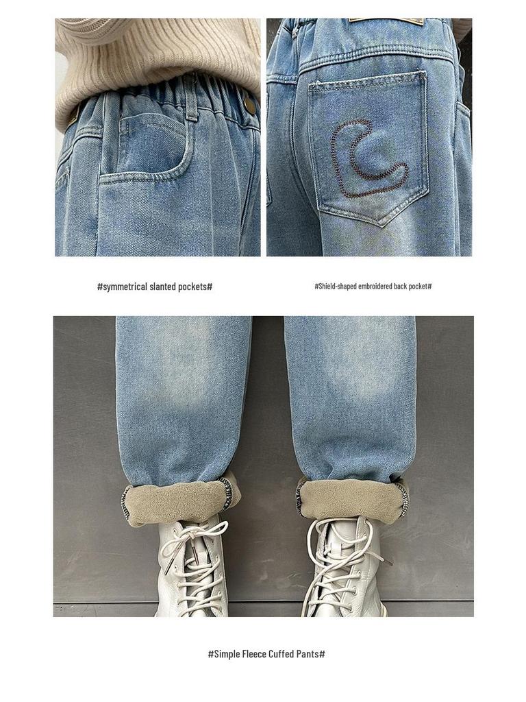2025 Stylish Girls' Spring/Autumn Jeans - Trendy Straight-Leg Children's Trousers
