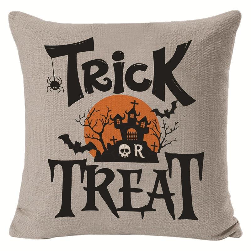 Creative Halloween Decoration Cushion Cover Classic Skull Pumpkin Series Printed Pillowcase Terrifying Bat Pillow Cover