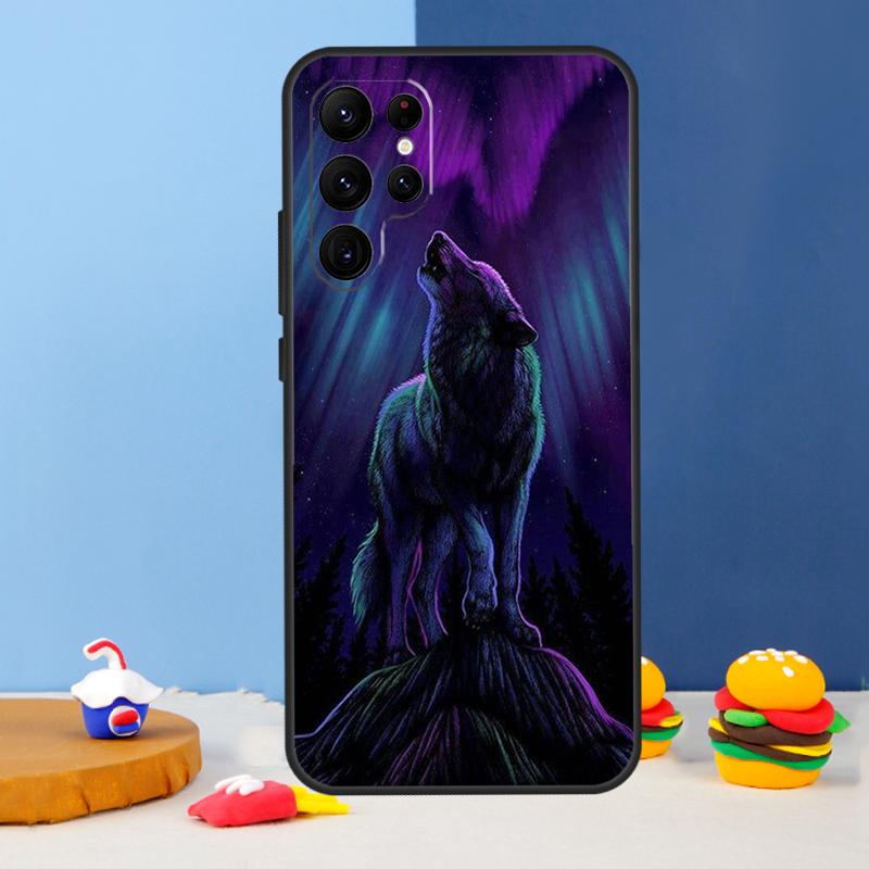 Animal Wolf Galaxy Phone Case For Samsung Galaxy S24 S25 Ultra S9 S10 S20 S22 S21 S23 Plus S24 FE Cover Coque