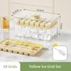 Press Ice Tray Bucket 28/56 Grids Ice Cube Mold Portable Ice Box Ice Cube Tray Multifunctional Ice Maker with One-touch To Relea