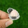 925 Silver Natural Scolecite Statement New Flower Daughter Ethnic Promise Ring