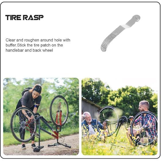 Bike Tire Rasp Tool for Inner Tube Repair, Carbon Steel Bicycle Buffer & File - Heavy Duty Puncture Repair Prep Tool for Road, Mountain & BMX Bikes -