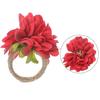 Artificial Flower Napkin Ring Farmhouse Rustic Jute Rope Dinner Napkin Holder Buckle Birthday Wedding Party Hotel Restaurant Table Decoration