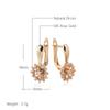 Trend  Rose Gold Color Crystal Flower English Earrings Women Unusual Creative Natural Zircon Accessories Daily Jewelry