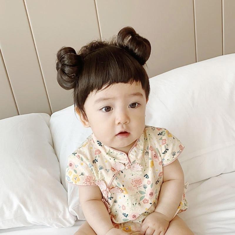Bun Headbands Infants Wig Bangs Chignons Hairpiece 1-4T Girls Boy Headwear Lovely Buns Hairband Decors