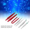 7 Pcs Stainless Steel Precision Tweezers Set Rubber Tipped Flat and Bent Anti-Static Tweezers Industrial Rubber Tipped Tweezers