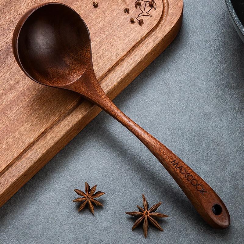 Mei Chu Natural Ebony Wood Kitchen Utensils