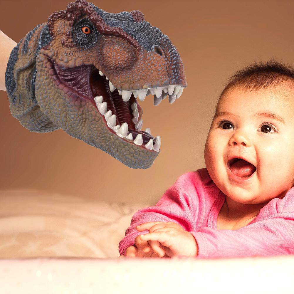 Plastic Simulated Animal Head Toy Vivid Interactive Hand Puppet Great