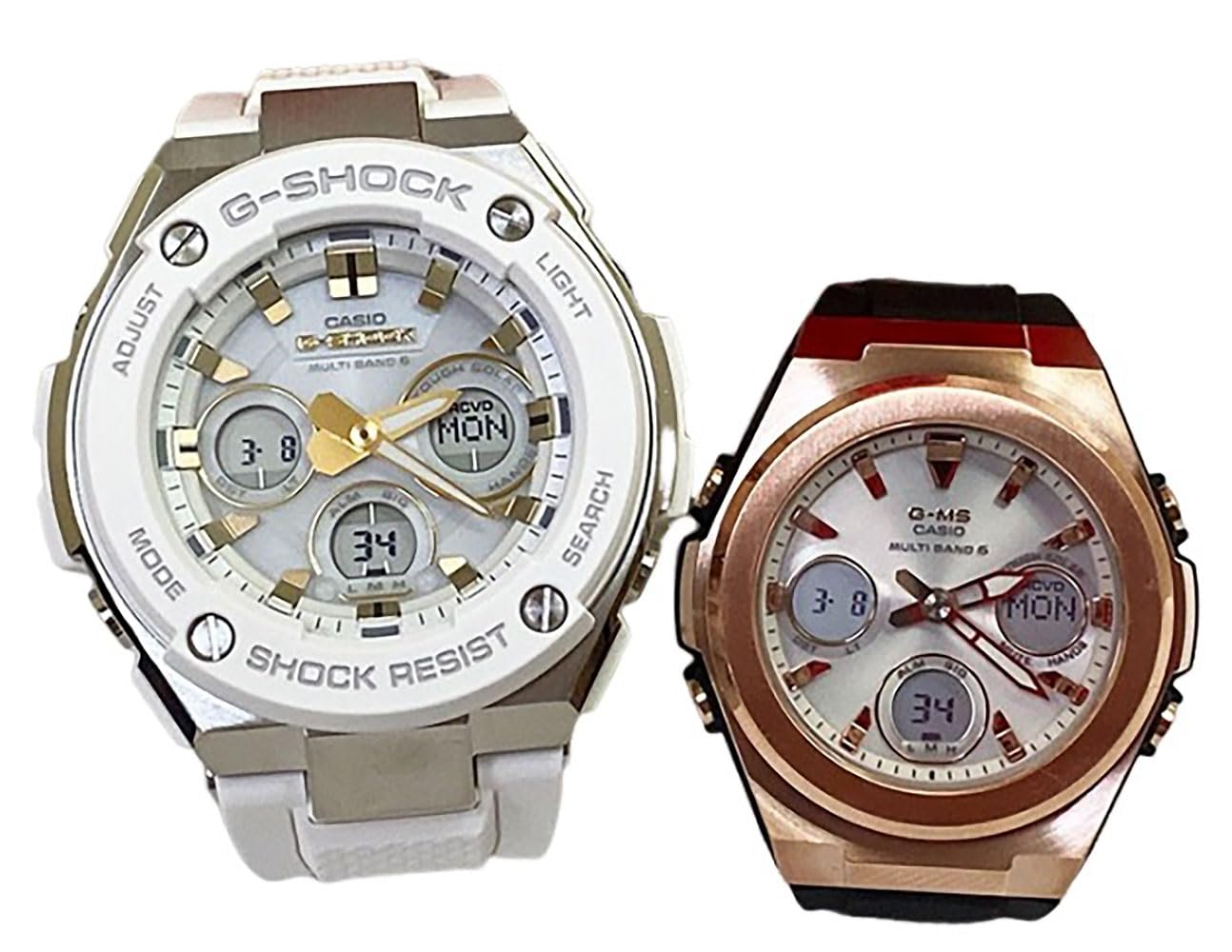 

[Casio] CASIO Pair Watch G-SHOCK G-Shock BABY-G Baby G Ana-Digi Radio Solar Genuine Pair Case Set of 2 GST-W300-7AJF MSG-W600G-1AJF Watch