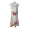 Damen Blumenmuster Maxikleid Kurzarm V-Ausschnitt Schwingkleid Boho Fließend A-Linie