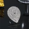 Fashion Teardrop Crystal Ring Temperament Shiny Opening Adjustable Ring Women's Ring Hand Jewelry
