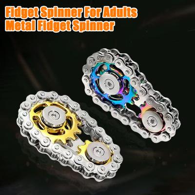 Dişli Volan Fidget Spinner Oyuncak Stres Kaygı Giderici Çocuklar Gençler Yetişkinler Metal Bisiklet Zincirleri Parmak Ucu Dişli Jiroskop Duyusal Döndürme Oyuncak