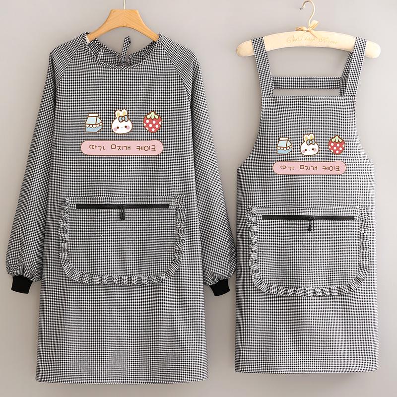 2023 Women's Cute Long Sleeve Kitchen Apron – Breathable, Stain & Wear Resistant Cooking Smock