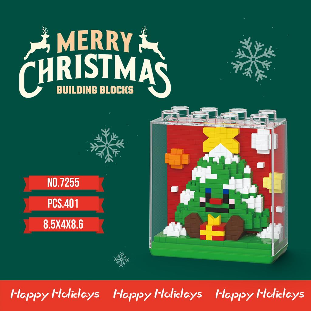 Nietoksyczne Prezenty Świąteczne Zabawki dla Dzieci Klocki Mikołaj Puzzle DIY Mikro Klocki Choinki Ozdoby Stołowe z Reniferami