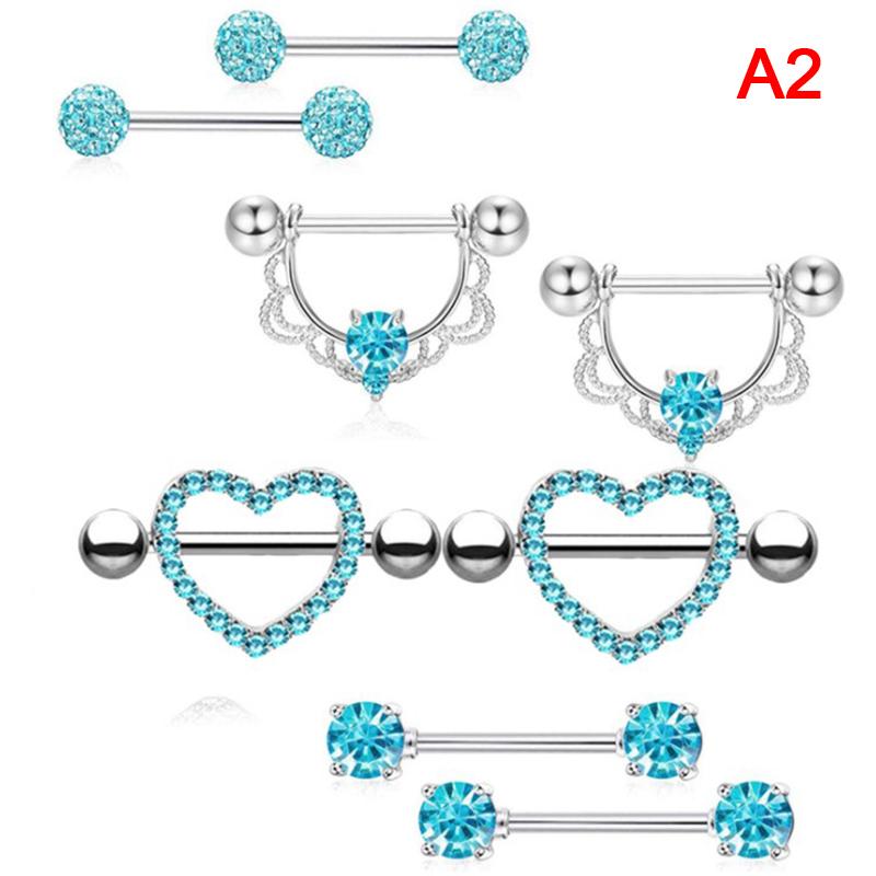 4Pairs Stainless Steel  Nipple Piercing Ring Set Heart Sexy Nipple