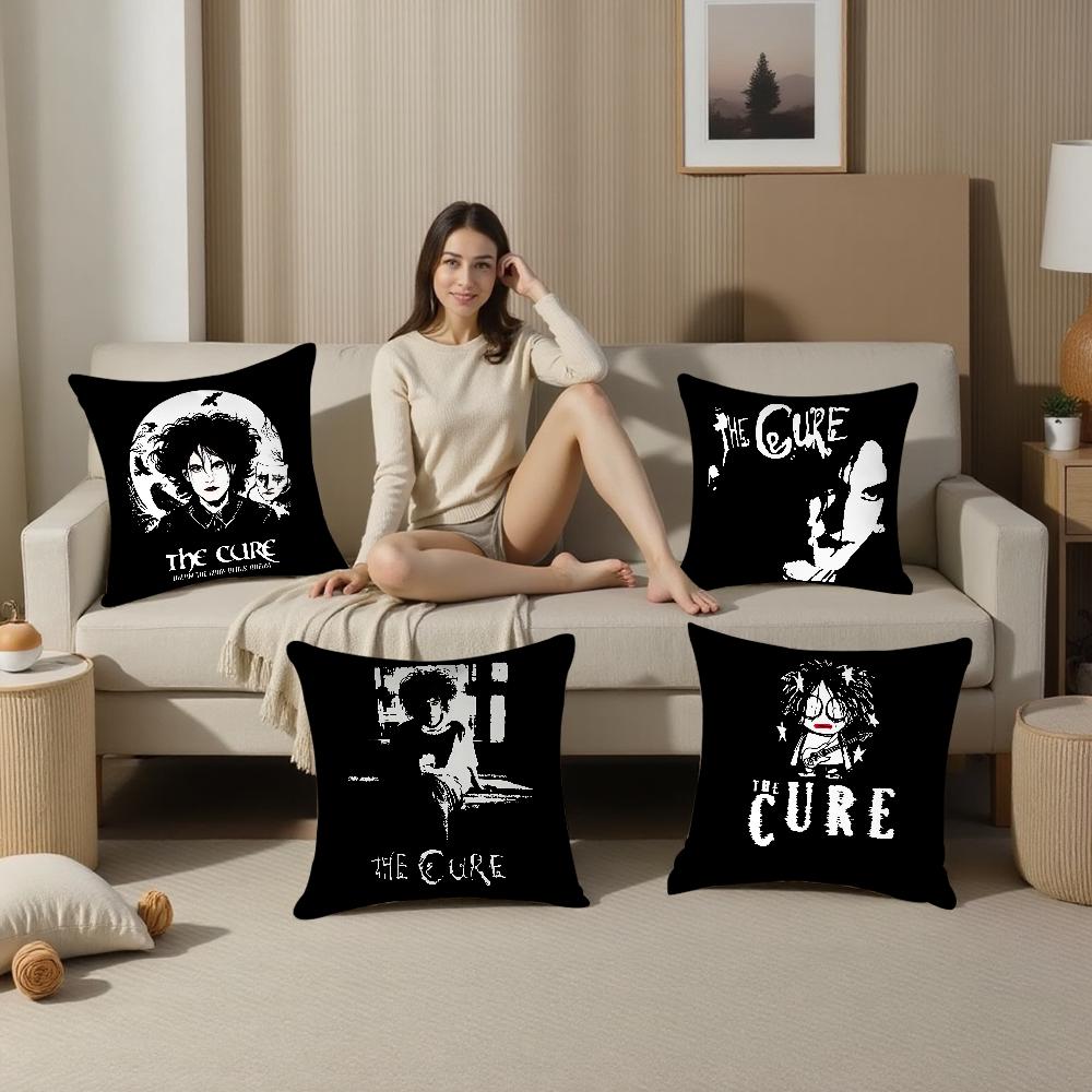 Vintage The C-Cure Rock Band Pillow Case Plush Fabric Soft Pillowcase Double Sided Print Sofa Cushion Cover Throw Pillow Cover