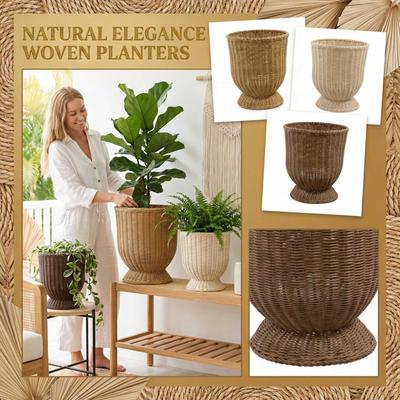 16-inch Woven Flower Pot - The Perfect Gift For Friends.