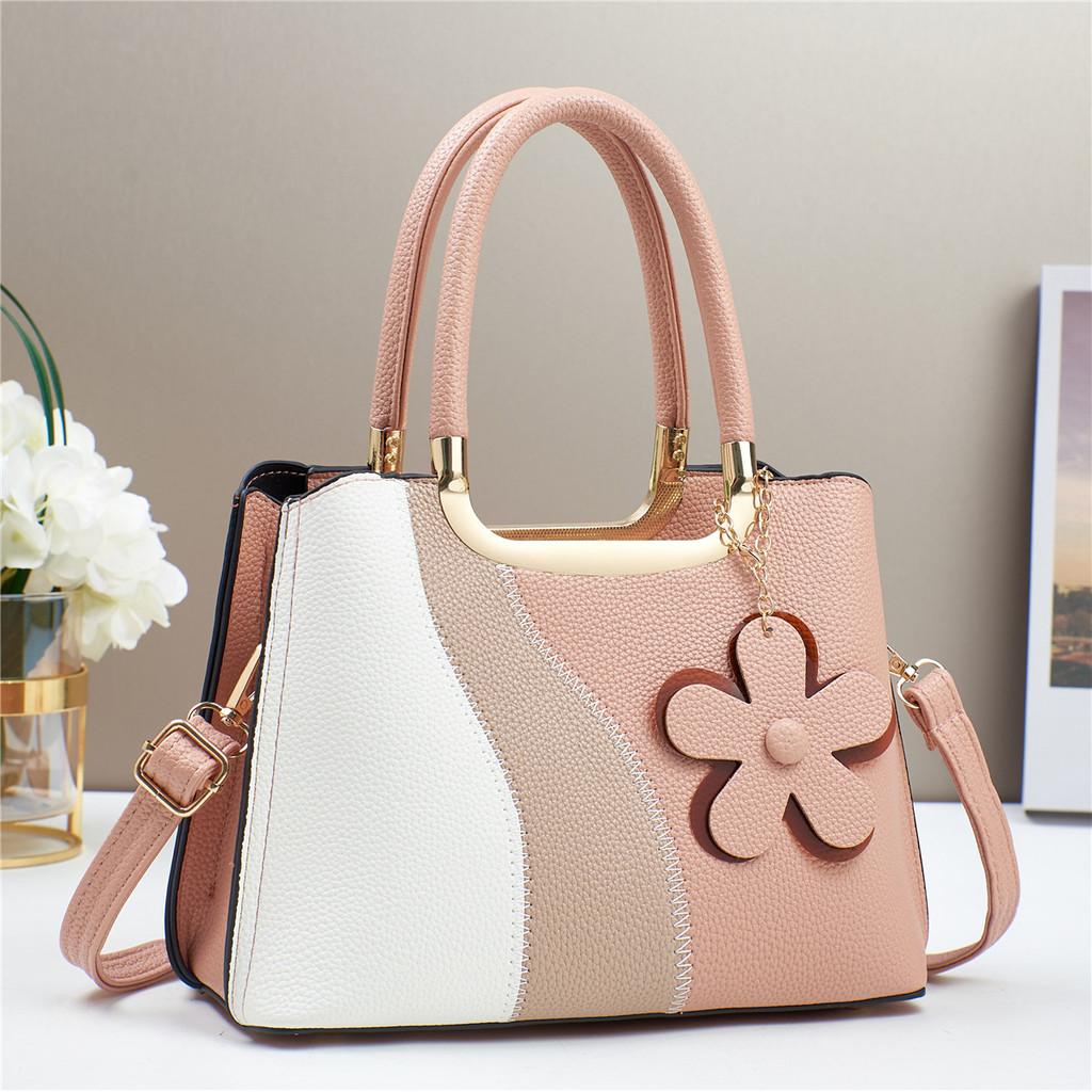 Stylish Color Block Handbag Trendy Crossbody Bag For Women High Capacity Chic Design