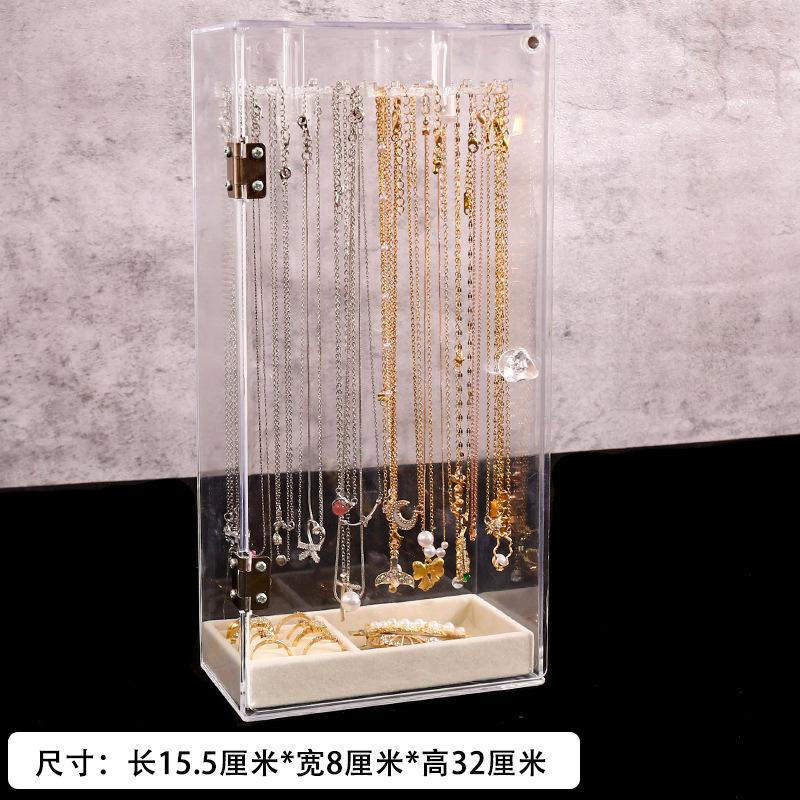 Acryl Halsketten-Aussteller Ohrring-Organizer-Boxen Großer Kapazitäts-Lagerregal 360° drehbar Rotierende Aufbewahrungsbox
