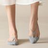 Summer Cross-sling Boat Socks Thin Ice Silk Invisible Socks Silicone Anti-slip Cotton Bottom Shallow Mouth Socks