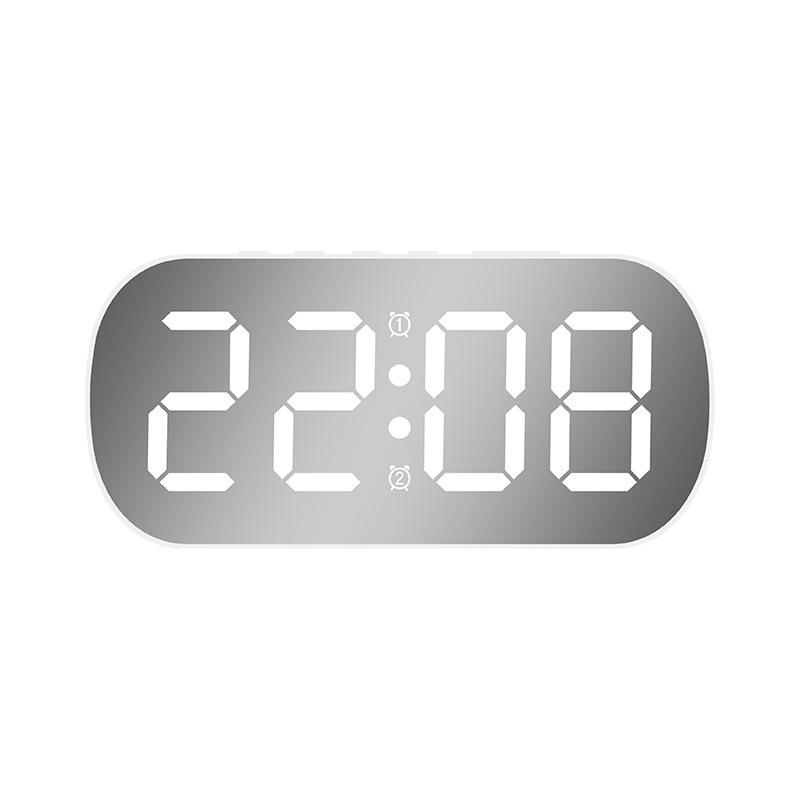 Minimalist LED Digital Display Alarm Clock with Mirror Surface for Students and Children - Model 6637.