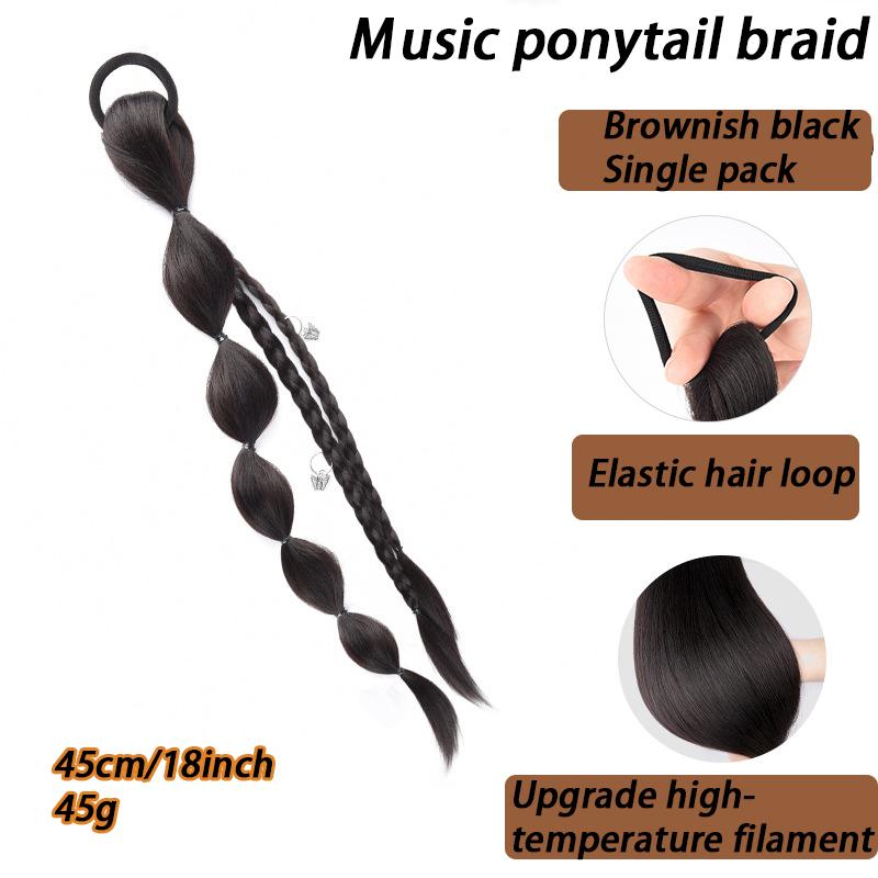 

Парик из хвоща, музыкальная пузырчатая коса, коса из жареного теста из хвоща, легко носить, естественная и удобная.