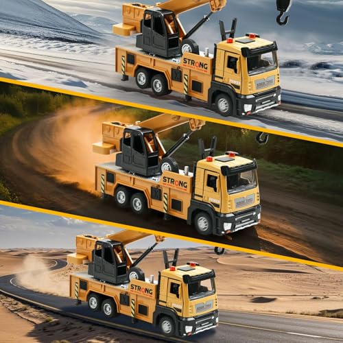 YoXinKau Construction Vehicle Toy, Alloy Construction Vehicle with Light and Sound Effects, Perfect for Indoor Play, Sand Play, Birthdays, Christmas,