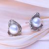 LSOOYH Natural Freshwater Cultured Pearl Earrings Silver Color Stud Earrings Fashion Gifts For Women Wholesale