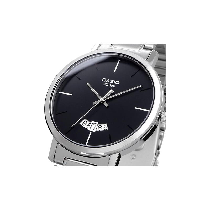 Casio STANDARD Series Pointer Display Casual Calendar Watch Quartz Movement Stainless Steel Strap Japanese and Korean Watch Men's Watch MTP-B100D-1EV