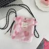 New Plush Dot Crossbody Bags for Women Cute Pink Single Shoulder Crossbody Bag Women Shopping Storage Bag Portable Phe Pouch