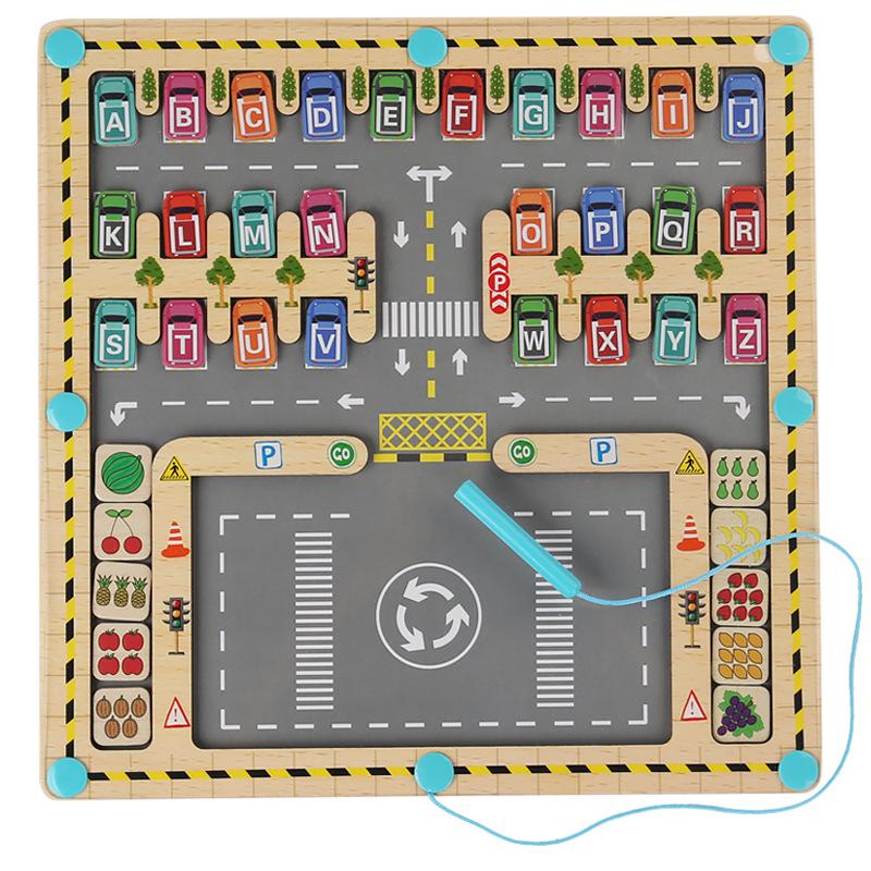 Holz-Farbsortier-Zähl-Labyrinth für Kinder, Lernspielzeug