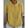Women's New Loose Lapel Shirt Short Sleeve Cotton Top
