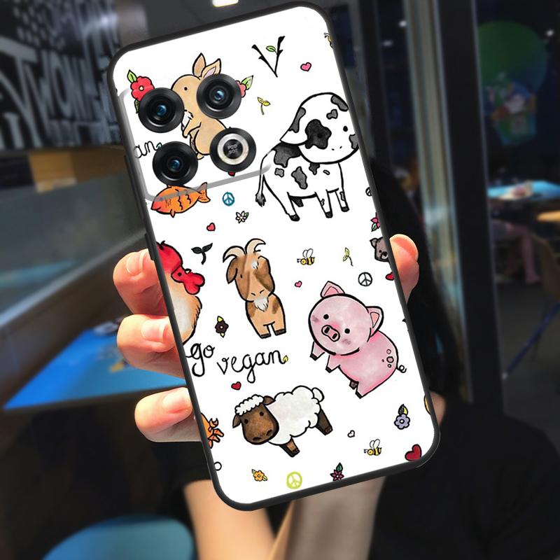 Vegan Pattern Funda For OnePlus 12 12R 13 R 11 9 10 Pro 8T 9RT 10T OnePlus Nord N20 N30 CE 4 2 3 Lite Case