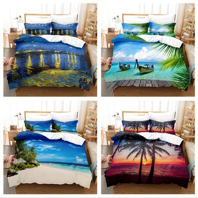 3D Seascape Theme Home Bedding Quilt Cover Pillowcase Set Single/double Bed Cover AU King Bed Full Size Home Decoration Quilt Cover