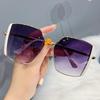 Korean Style Retro Oversized Square Sunglasses for Women - Sun Protection & Street Style Trend