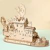 3D Halloween Haunted House Wooden Puzzle Ghost Tree with Light DIY Model Craft Kits Desk Decoration Toys Gift for Kids Adult