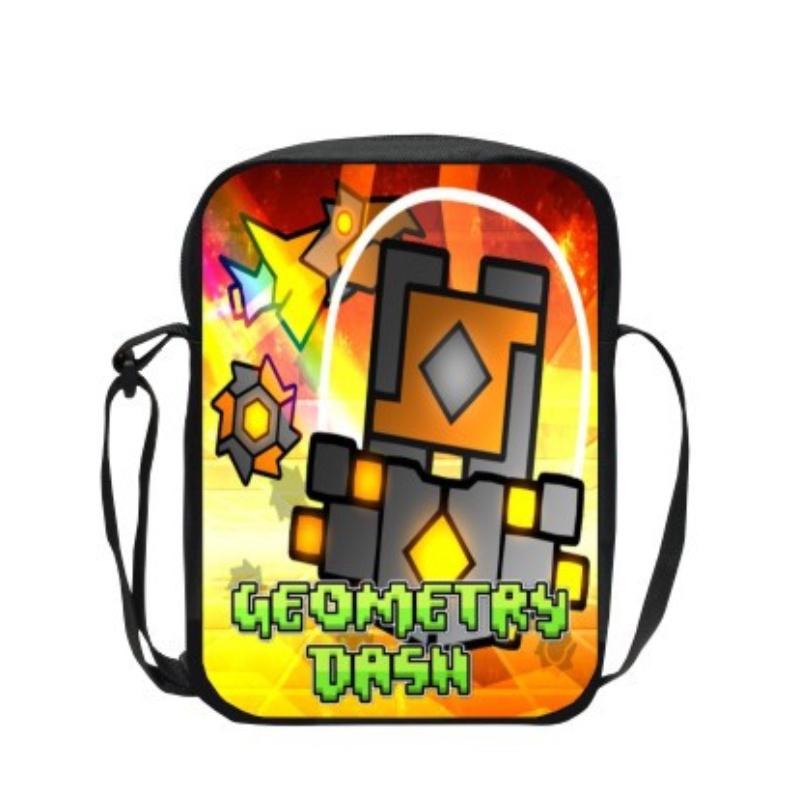 16-inch Children's Backpack Set Geometric Dash Durable Shockproof And Lightweight