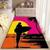 Surfer Silhouette Sunset Scene suitable as a non-slip mat for the living room or bedroom sofa