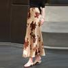 Lansere 2026 Summer Begonia Print High-Waist Fishtail Skirt