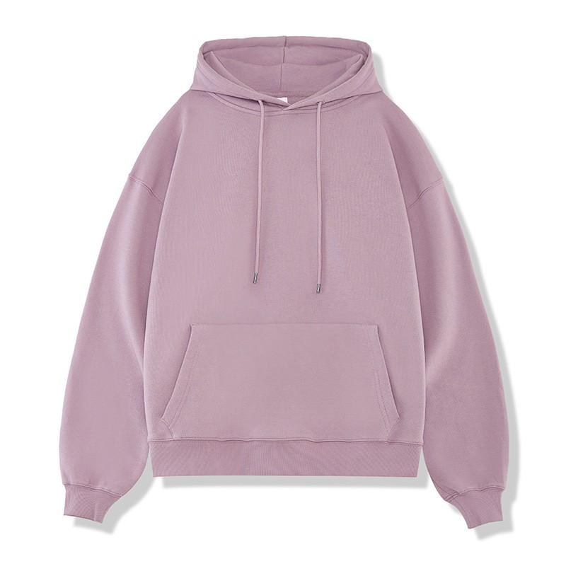 2026 Mens Heavyweight Hoodie Solid Color Loose Fit Vintage Style Sweatshirt