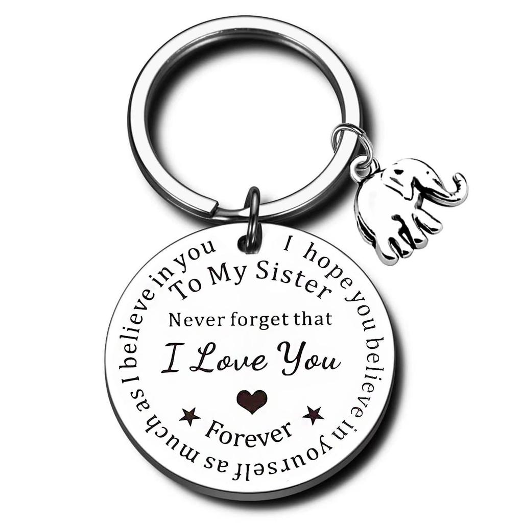Stainless Steel Inspirational Keychain Elephant Pendant Gift Stainless Steel Keychain for Mothers Day and Fathers Day Backpack Bag Pendant