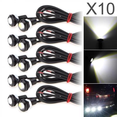 10 Stück 9 W Weiß 6000 K Eagle Eye 18 mm 5730 Chip Auto Nebelscheinwerfer DRL Glühbirne Reverse Backup Parksignal
