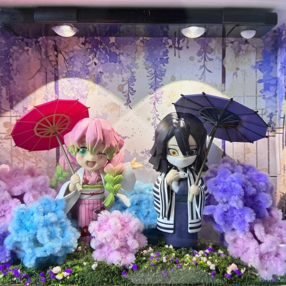 Demon Slayer Kimetsu No Yaiba Plum Rain Mystery Blind Box Tanjirou Nezuko Zenitsu Inosuke Collectible Toy Gift For Manga Lovers