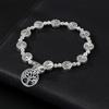 Abacus Leaf Lock Pendant Miao Women's Bracelet Alloy Imitation Silver Bead Bracelet Jewelry