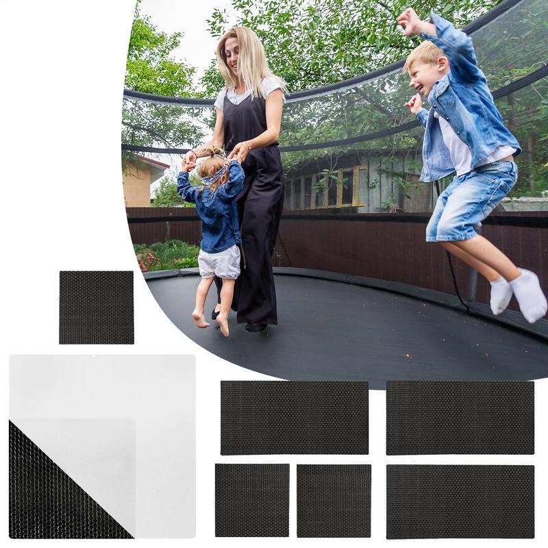 6Pcs/Set Trampoline Patch Repair Kit Self-Adhesive Round Square Rectangular Patches for Repairing Holes Tears in Trampoline Mat